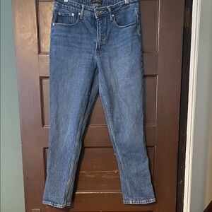 Free Assembly Super High Rise Straight Premium Denim Blue Jeans